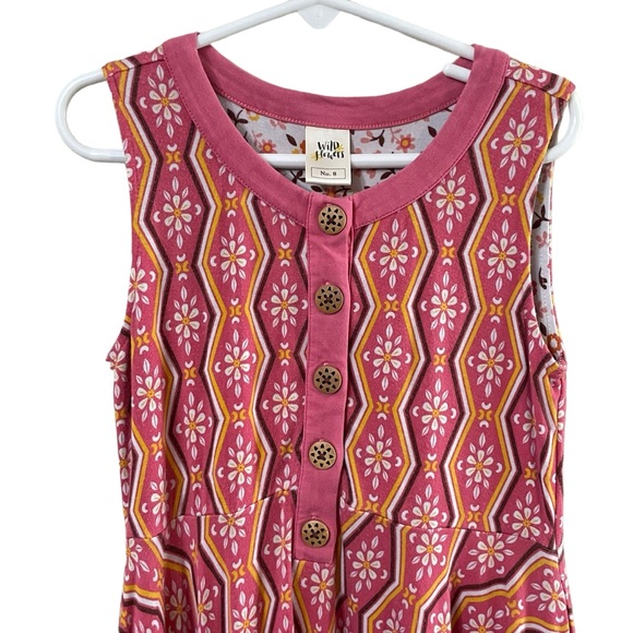 Wildflowers Clothing size 8 Sleeveless Playground Asymmetrical Dress Pink Floral - Picture 2 of 9